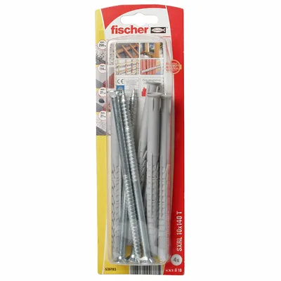 Дюбел пластмасов Fischer комплект с винт TX  ф 10x140 мм, 4 бр./опак., SXRL T K NV