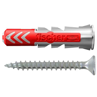 Дюбел пластмасов Fischer с опорен пръстен и винт PZ ф 8x40 мм, DuoPower S