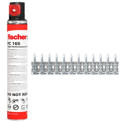 Гвоздеи за такер Fischer с флакон газ за бетон, 2.6x35 мм, гладки, поцинкована стомана, 1008 бр., DFN 35