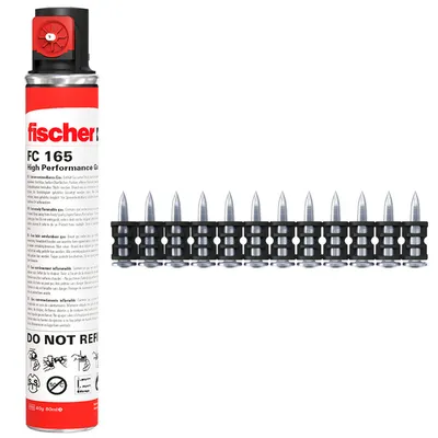 Гвоздеи за такер Fischer с флакон газ за бетон, 3x17 мм, гладки, поцинкована стомана, 1008 бр., DFNH 17