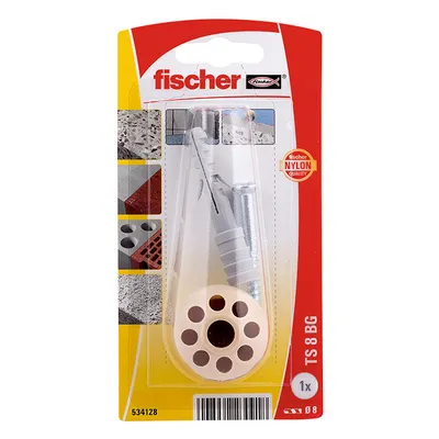 Стопер за врата Fischer за монтаж с дюбел  бежов, TS 8BG K NV
