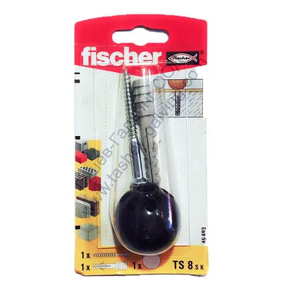Стопер за врата Fischer за монтаж с дюбел  черен, TS K NV