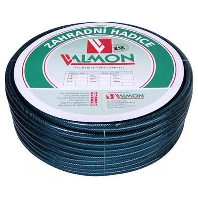 Градински маркуч за поливане Valmon PVC 2-слоен армиран 12.5 мм, 10 bar, 50 м, тъмнозелен, 1121