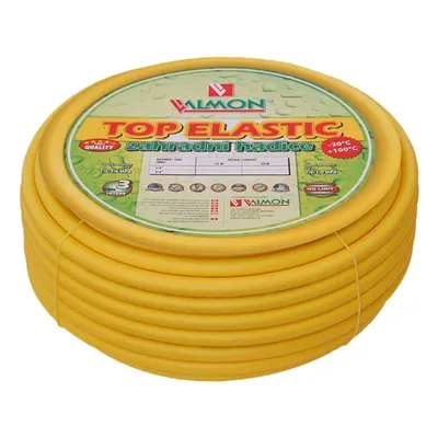 Градински маркуч за поливане Valmon PVC 2-слоен армиран 25.4 мм, 10 bar, 50 м, жълт, 1118