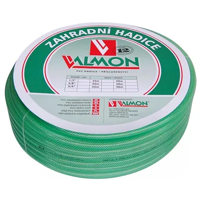 Градински маркуч за поливане Valmon PVC 2-слоен армиран 25.4 мм, 10 bar, зелен, 1122