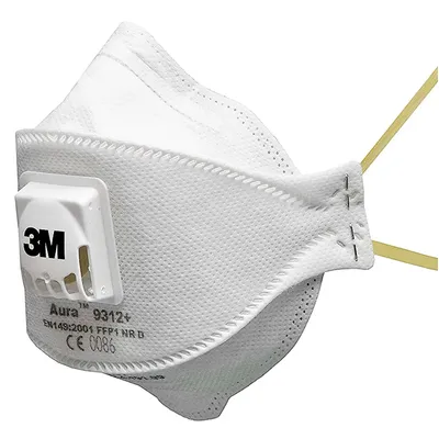 Маска 3M противопрахова сгъваема с клапа, Aura 9312+