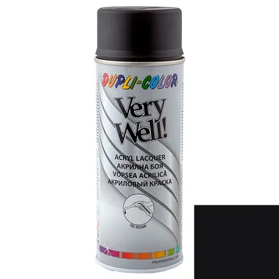 Спрей боя Dupli-Color флакон 0.4 л, смолисточерна мат, RAL 9005, Very Well