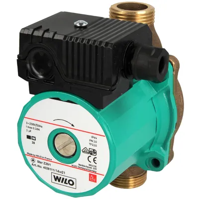 Циркулационна помпа Wilo за питейни горещи води 1.7 м3/ч, 1 м, 1 ", Star-Z 20/1