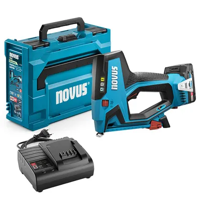 Акумулаторен такер Novus за пирони и скоби  с 1 батерия и зарядно, 18 V, 2 Ah, тип J, 16 мм, тип A53, тип H37, 6-14 мм, J-550