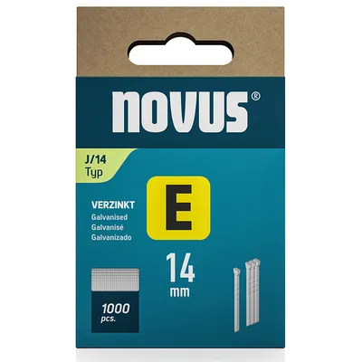 Гвоздеи за такер Novus с наклон 0°  тип J, 1.2x14 мм, стомана, 1000 бр.