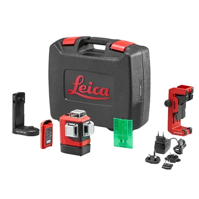 Линеен лазерен нивелир Leica с 3 лъча  батерия и зарядно, 35 м, 70 м, 0.3 мм/м, Lino L6G