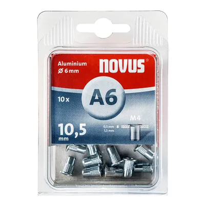 Нит гайка Novus с периферия алуминиева  M4, 10.5 мм, 10 бр./опак.