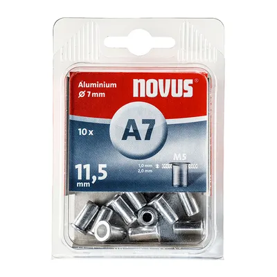 Нит гайка Novus с периферия алуминиева  M5, 11.5 мм, 10 бр./опак.