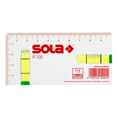 Нивелир мини Sola пластмасов 100 мм, 1 мм/м, R 100