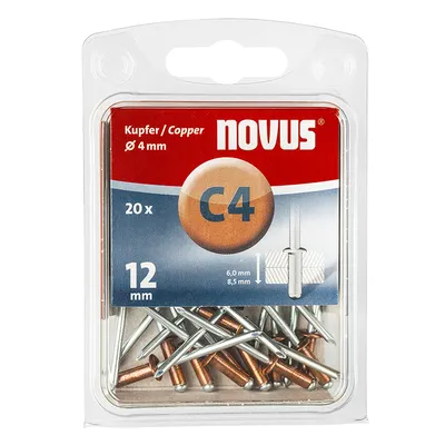Поп нит Novus меден със стандартна периферия  20 бр., ф 4x12 мм