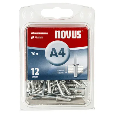 Поп нит Novus със стандартна периферия  70 бр./опак., ф 4х12 мм