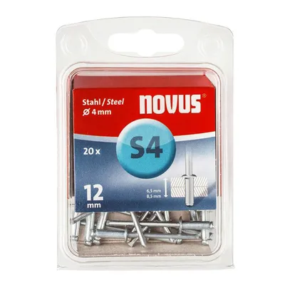 Попнит Novus стоманен със стандартна периферия  20 бр./опак., ф 4x12 мм, Type S4