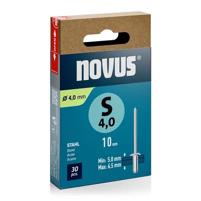 Попнит Novus стоманен със стандартна периферия  30 бр./опак., ф 4x10 мм, Type S4