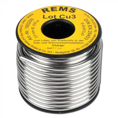 Припой REMS за медни тръби мек 3 мм, 250 °C, 0.25 кг, Lot Cu 3
