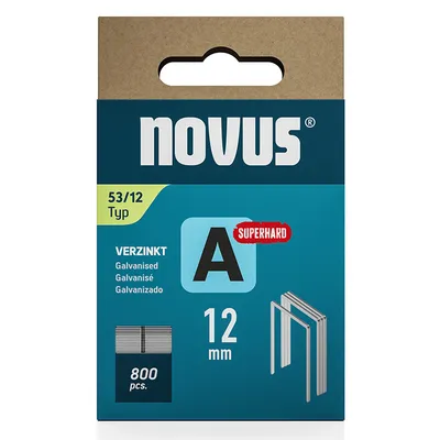 Скоби за такери Novus супер твърди тип A53, 11.3x0.75x12 мм, 800 бр.