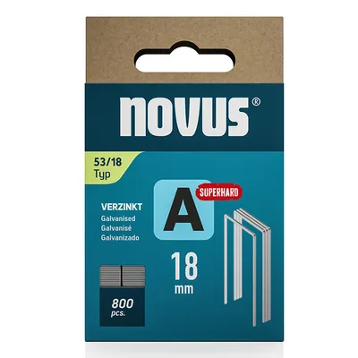 Скоби за такери Novus супер твърди  тип A53, 11.3x0.75x18 мм, 800 бр.