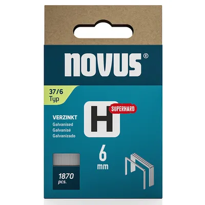 Скоби за такери Novus супер твърди тип H37, 10.6x0.75x6 мм, 1870 бр.