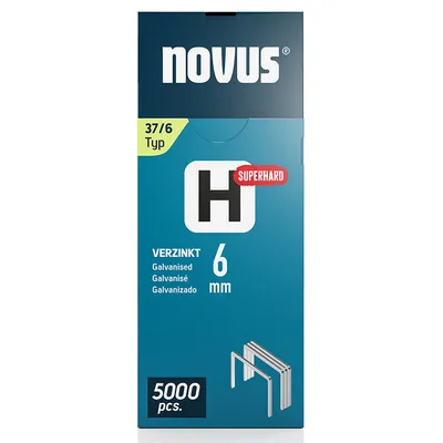 Скоби за такери Novus супер твърди  тип H37, 10.6x0.75x6 мм, 5000 бр.