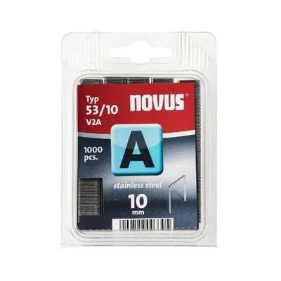 Скоби за такери Novus  тип A53, 11.3x0.75x10 мм, неръждаема стомана, 1000 бр.