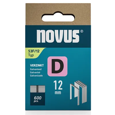 Скоби за такери Novus  тип D53F, 11.3x1.25x12 мм, 600 бр.