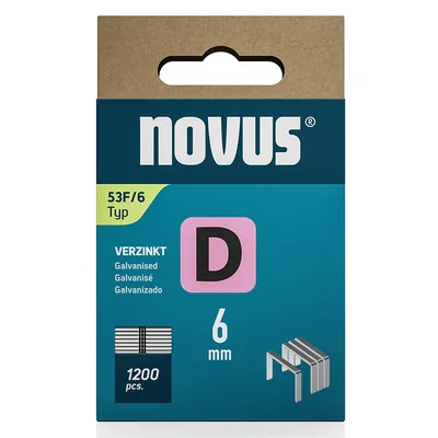 Скоби за такери Novus  тип D53F, 11.3x1.25x6 мм, 1200 бр.