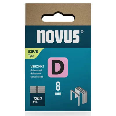 Скоби за такери Novus  тип D53F, 11.3x1.25x8 мм, 1200 бр.