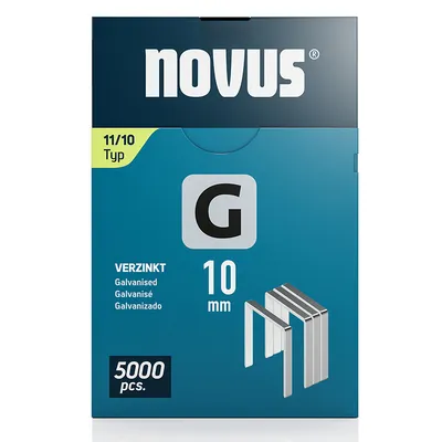Скоби за такери Novus  тип G11, 10.6x1.25x10 мм, поцинкована стомана, 5000 бр.