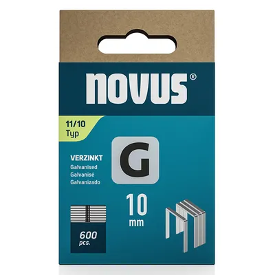 Скоби за такери Novus тип G11, 10.6x1.25x10 мм, поцинкована стомана, 600 бр.