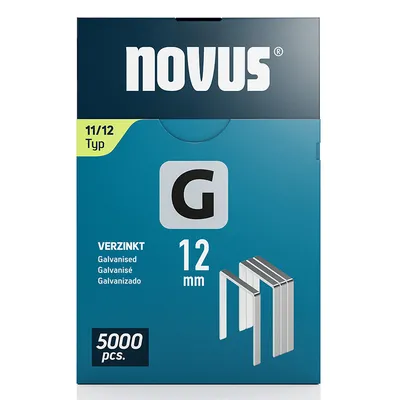 Скоби за такери Novus тип G11, 10.6x1.25x12 мм, поцинкована стомана, 5000 бр.