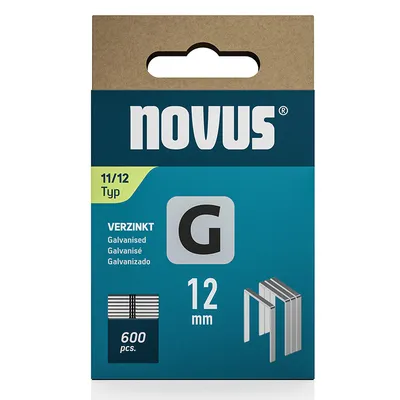 Скоби за такери Novus тип G11, 10.6x1.25x12 мм, поцинкована стомана, 600 бр.