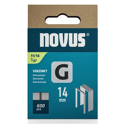 Скоби за такери Novus тип G11, 10.6x1.25x14 мм, поцинкована стомана, 600 бр.