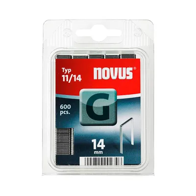 Скоби за такери Novus тип G11, 10.6x1.25x14 мм, поцинкована стомана, 600 бр.