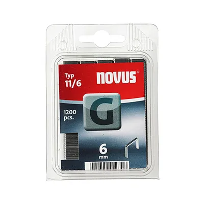 Скоби за такери Novus тип G11, 10.6x1.25x6 мм, поцинкована стомана, 1200 бр.