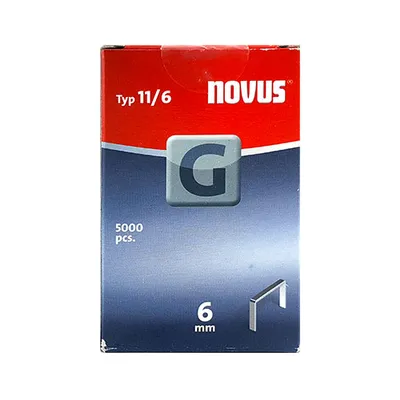 Скоби за такери Novus  тип G11, 10.6x1.25x6 мм, поцинкована стомана, 5000 бр.