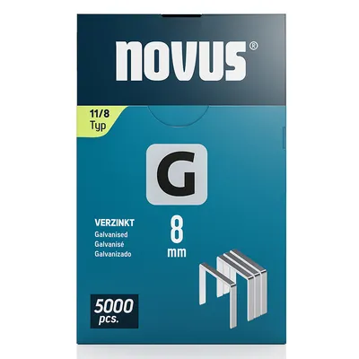Скоби за такери Novus  тип G11, 10.6x1.25x8 мм, поцинкована стомана, 5000 бр.