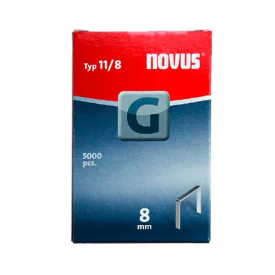 Скоби за такери Novus  тип G11, 10.6x1.25x8 мм, поцинкована стомана, 5000 бр.
