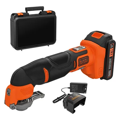 Акумулаторен мултифункционален инструмент Black & Decker  с 1 батерия и зарядно, 18 V, 2 Ah, 8000-18 000 вибр./мин, BDCOS18D1K