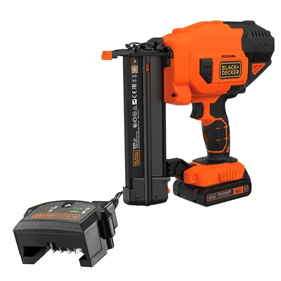 Акумулаторен такер за пирони Black & Decker  с 1 батерия и зарядно, 18 V, 2 Ah, 16-50 мм, BCNG01D1