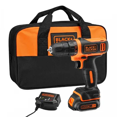 Акумулаторен винтоверт Black & Decker с колекторен двигател с 1 батерия и зарядно, 10.8 V, 1.5 Ah, 26 Nm, 1-10 мм, KFBCD600C1S