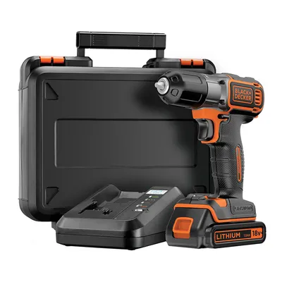 Акумулаторен винтоверт Black & Decker с колекторен двигател с 1 батерия и зарядно, 18 V, 1.5 Ah, 16 Nm, 1-10 мм, ASD18K