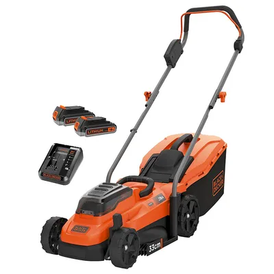 Акумулаторна косачка Black & Decker  с 2 батерии и зарядно, 2x18 V, 2.5 Ah, 330 мм, 300 м2, BCMW3318L2