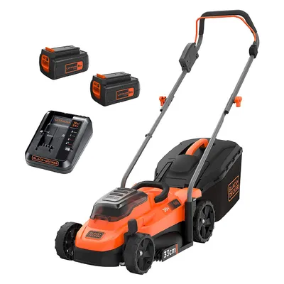 Акумулаторна косачка Black & Decker    с 2 батерии и зарядно, 36 V, 2.5 Ah, 330 мм, 700 м2, BCMW3336L2
