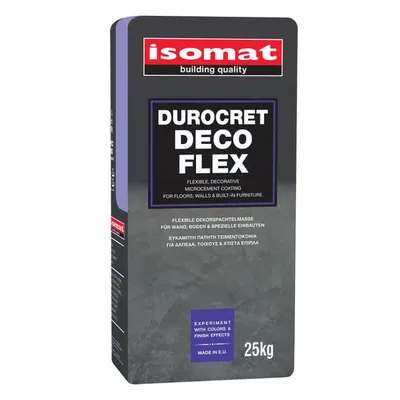 Декоративна мазилка Isomat за вътрешно и външно приложение  25 кг, сив, Durocret Deco Flex