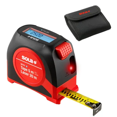 Дигитална ролетка Sola и лазерна ролетка 2 в 1  5/20 м, 1.5/2 мм/м, Metec