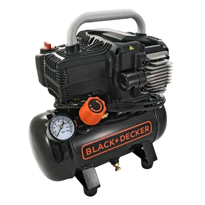 Електрически безмаслен компресор Black & Decker 1.5 к.с., 6 л, 180 л/мин, 8 bar, BD195/6-NK
